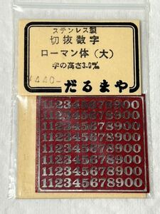 だるまや ステンレス製 切抜数字 ローマン体 （大） 字の高さ 3.0mm HOゲージ 車輌パーツ