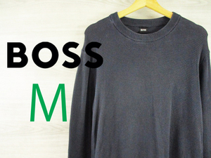  spring thing HUGO BOSS* Hugo Boss *< thin cotton ound-necked knitted >*M72c