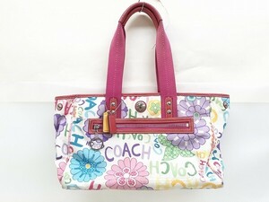 S282-N37-535 COACH コーチ F14880 フローラル トートバッグ ナイロン H20cm×W33cm×D11.5 cm 現状品③