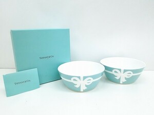 S267-N35-1068 TIFFANY&Co. ティファニー ブルーボックス リボン ボウル 2客 洋食器 箱あり 現状品③