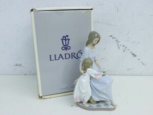 T027-N30-1655 LLADRO リヤドロ おやすみ前のご本 05457 フィギリン 置物 陶製人形 箱付き 現状品①