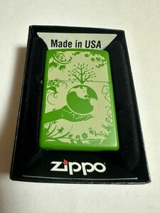 ZIPPO (ジッポ) USA製 オイルライター ケース入り 2015年製 火花確認済 サステイナビリティ＆エンバイロメント