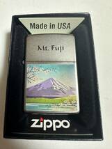 ZIPPO (ジッポ) USA製 オイルライター ケース入り 2018年製 火花確認済 Mt Fuji 富士山 シルバー_画像1