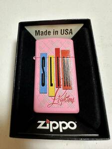 ZIPPO (ジッポ) USA製 オイルライター ケース入り 2015年製 火花確認済 ピンク 前面加工 スリム 希少モデル