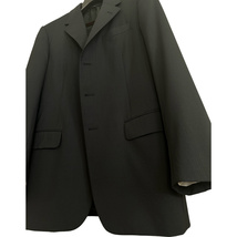 高品質 PRADA SUIT プラダ セットアップ スーツ 黒 48R 3つボタン ブラック ジャケット 良好品 L程度 正規品 _画像5