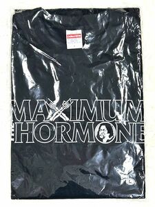 未使用MAXIMUM THE HORMONE★★マキシマム ザ ホルモン 腹ペコCREW クルー 普通絵図生還者 edition Tシャツ sizeL/ブラック/限定