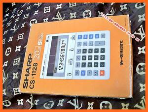  calculator records out of production . machine sharp CS1128 high class model made in Japan new goods navy blue pet solar * rare retro at that time. selling price Y12000 emo i