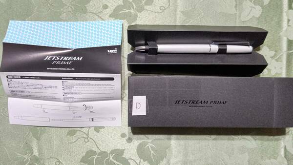 D　JAPAN 三菱鉛筆 uni ジェットストリーム プライム SXK-3000-07 0.7㎜ 回転繰り出し式 油性ボールペン パールホワイト インク 黒 箱入り