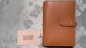 サザビー SAZABY 本革 システム手帳（15×10.5×3㎝KRAUSE 6穴 内径1.3㎝）リフィル付き　ブラウン