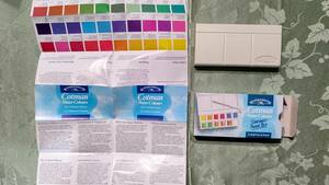 WINSOR&NEWTON ウインザーニュートン ポケット画材セット Cotman Water Colours Sketchers' Pocket Box 12色 水彩絵の具 少使用