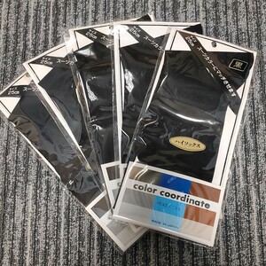 黒 未使用 MORE COOL color coordinate シースルー ハイソックス 25㎝ 5足セット ビジネス 靴下 ソックス ドレス 日本製 レトロ スーツ