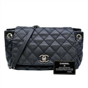 【美品】CHANEL シャネル ワイルドステッチ チェーンショルダー ハンドバッグ 2WAY ブラック 黒 カードシール有