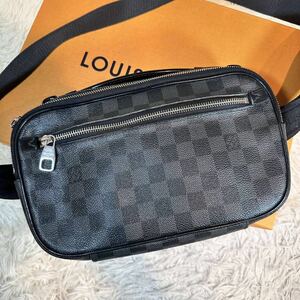 極美品　LOUIS VUITTON ルイヴィトン ダミエ・グラフィット　アンブレール　ボディバッグ N41289 バムバッグ　ショルダー　ブラック