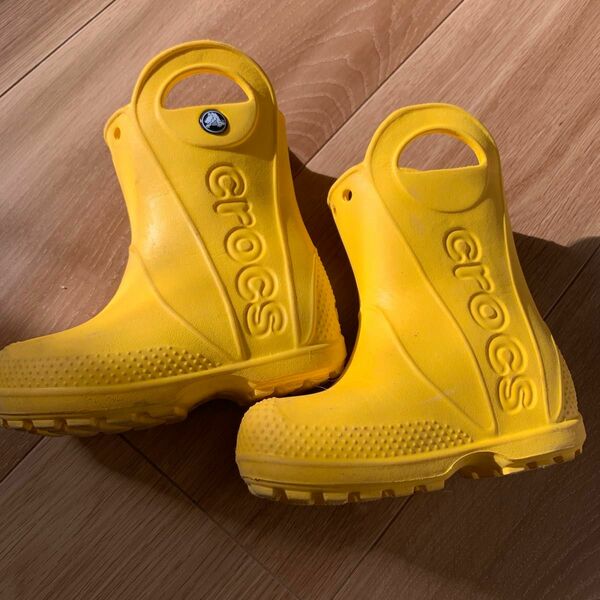 クロックス　長靴　レインブーツ　12.5 イエロー　黄色い　