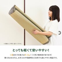 【お手頃上敷き】い草 双目織 「柳川（やながわ）」江戸間6畳 約261X352cm(い草ラグ 上敷き ござ 畳 敷物 夏用 カーペット 和室)_画像7