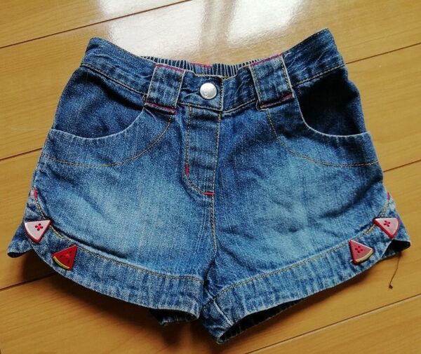 ジンボリー すいか デニムショートパンツ 18―24M 80 90 短パン デニム ショートパンツ 春夏物 パンツ