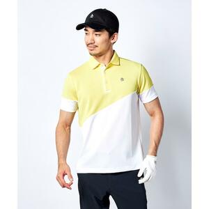 =* new goods tag attaching Munsingwear wear Munsingwear SUNSCREEN color block polo-shirt with short sleeves yellow /3L regular price 18700 jpy =