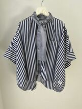 23SS sacai × THOMAS MASON COTTON POPLIN SHIRTサカイ トーマス メイソン ストライプ ポプリン コットン 半袖シャツ 1 シャツ 極美品_画像1