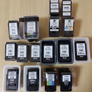  【使用済】キャノン Canon 純正 インクカートリッジ/BC-340/BC-340XL/BC-341/BC−345/BC-345XL/BC-346/BC-360XL/計12個＋リサイクルインク