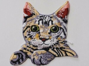 送料無料 動物 刺繍 アイロン ワッペン 猫 B