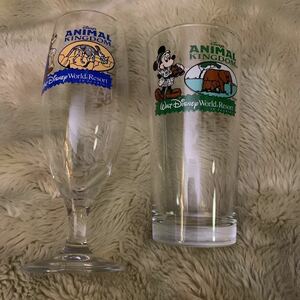 ANIMAL KINGDOM IN FLORIDA* Disney * Mickey Mouse * Goofy * glass ni piece set 