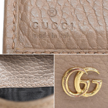 グッチ 三つ折り財布 474746 GGマーモント レザー ピンクベージュ ダブルG ゴールド金具 GUCCI １点限定_画像9