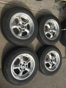 ◆AS217-1◆WORK◆ワーク◆Goocars◆15×7J+25◆5H114.3◆DUNLOP◆195/65R15◆4本セット◆中古品◆