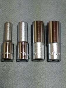 TONE　トネ　前田金属工業　9.5　3/8　ディープソケット(6角)　4点　工具セット　未使用