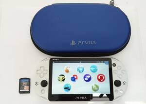 【647】★最終価格★稼働品★SONY ソニー PSVITA PCH-2000 ホワイト ソフト付き ゲーム機 ハード 携帯機 本体 8GB ケース付き