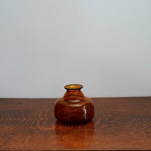 Erik Hoglund Amber Vase / Kosta Boda / Sweden / 1950s-70s エリック ホグラン ガラスボトル 瓶 北欧 ヴィンテージ