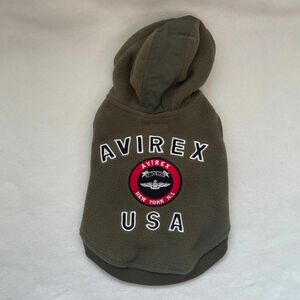 【AVIREX】アヴィレックス＊未使用＊フリースフーディ＊カーキ＊S＊犬服