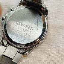 SEIKO セイコー WIRED ワイアード 電波ソーラー 腕時計 メンズ 7B52-0AS0 ブラック シルバー USED品 1円スタート_画像5