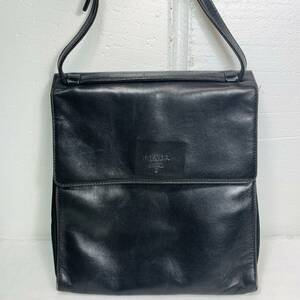 PRADA プラダ ハンドバッグ ミニバッグ ロゴ型押し レザー ブラック USED品 1円スタート 