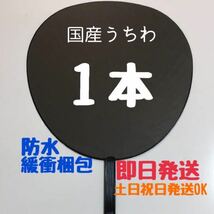 国産 ジャンボうちわ 黒 (艶なし) 無地 1本_画像1