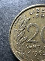★コレクター必見！！ フランス 20サンチーム 硬貨 1963年 アンティークコイン 外貨 コレクション 約4.0g ビンテージ 貨幣 欧州 G170_画像8