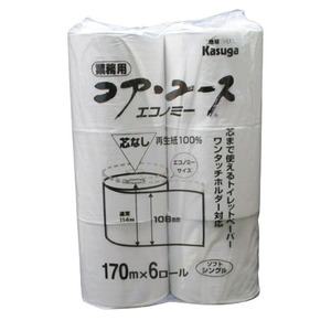  toilet to paper single core none reproduction paper 100% Kasuga 170mx6 roll x2 sack set / free shipping 