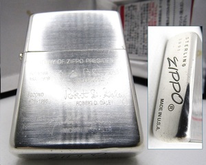 純銀 スターリングシルバー 925 社長サイン イタリックボトム zippo ジッポ 1991年