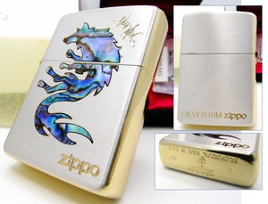 アーマー Armor ウルフマン シェルインレイ シルバー１０ミクロン zippo ジッポ 2004年 未使用