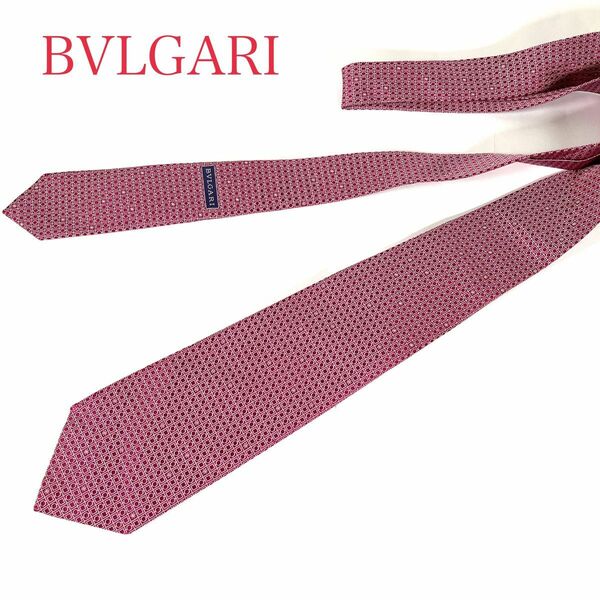 極美品　BVLGARI ブルガリ　ネクタイ　赤