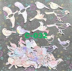 C-032 鳥48枚　クラフトパンチ　ペーパークラフト　ダイカット