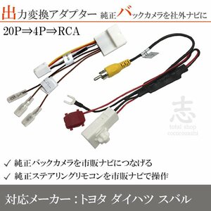 ダイハツ 純正 バックカメラ を市販ナビへ そのまま 変換アダプター 接続 RCA RCA026T RCA053D RCA058D 08541-K2003 トヨタ