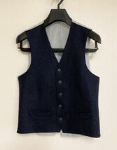 eidos（ISAIA） × Loro Piana Gilet エイドス（イザイア） ロロピアーナ ウール ジレー ダークネイビー 42_画像1