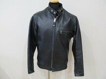 １円 ショット　Schott レザーライダース　シングル　黒　36_画像1