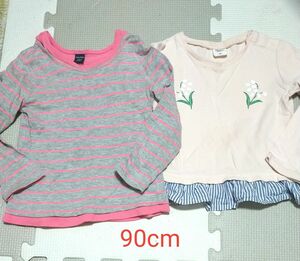 90cm 95cm 長袖Tシャツ 2枚　カットソー　女の子　子供服　