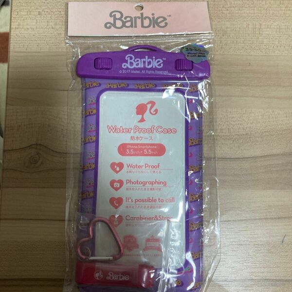 Barbie Design 5.5インチスマートフォン汎用／防水ケース パープル