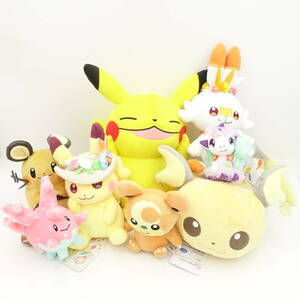 ポケモンぬいぐるみ8点セット/ピカチュウ/ライチュウ/デデンネ/サニーゴ/ガラルポニータ/ヒバニー/ヒメグマ/未使用/マスコット/14235