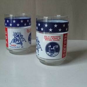 1969年 Vintage NASA APOLLO #11 Glass ペアグラス / アポロ11号 月面着陸 Man On The Moon 7/20/1969 未使用品 当時物 デットストックの画像3