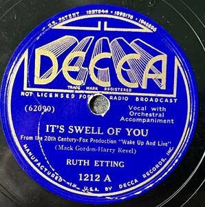 RUTH ETTING DECCA It*s Swell Of You/ There*s A Lulu in My Life