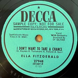 ELLA FITZGERALD DECCA I Don't Want To Take A Chance/ (with The Ray Charles Singers) Rough Ridin’ の画像1