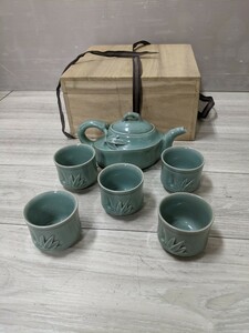 高麗青磁　茶器セット 暁泉窯 権泰鉉作 茶道具 湯呑み　